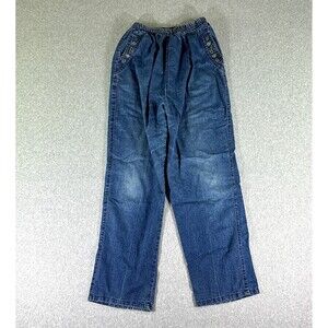 No Brand Women Pants Blue Size 23x26 High Rise Elastic Waist Stretch Denim
